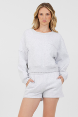 Vintage Havana | Grey Icicle Essential Fleece Crewneck