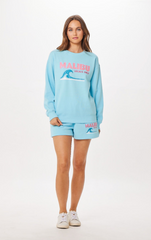 Vintage Havana | Tropical Blue Malibu Jet Setter Surf Wash Crewneck