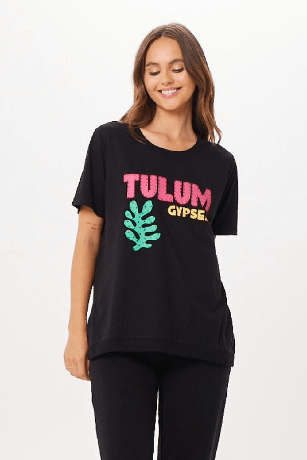 Vintage Havana | Black Tulum Jet Setter T-Shirt
