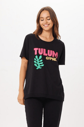 Vintage Havana | Black Tulum Jet Setter T-Shirt