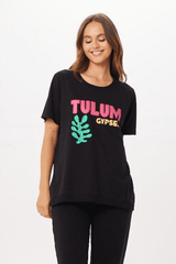 Vintage Havana | Black Tulum Jet Setter T-Shirt