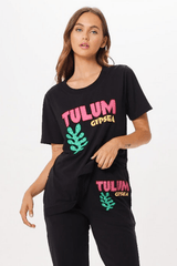 Vintage Havana | Black Tulum Jet Setter T-Shirt
