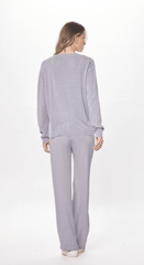 Vintage Havana | Cool Grey Plush Knit Crewneck