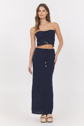Vintage Havana | Navy Crochet Tube Top