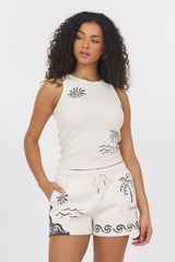 Vintage Havana | Sea Paradise Ribbed Tank Top