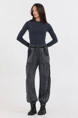 Vintage Havana | Washed Mountain Seamless Mock Neck Top
