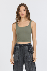 Vintage Havana | Olive Seamless Tank Top