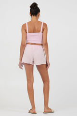 Vintage Havana | Washed Pink Gauze Cropped Tank