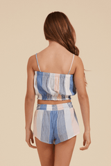 Vintage Havana | Clearwater Stripe Elastic Bottom Crop Top