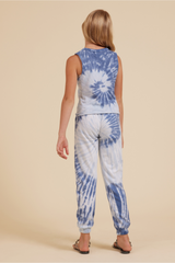Vintage Havana | Ocean Water Tie Dye Tie Front Tank
