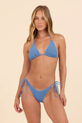 Vintage Havana | SURF Orchid Blue Krinkle by SG Triangle Tie Top