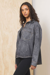 Vintage Havana | Denim Fleece Shacket