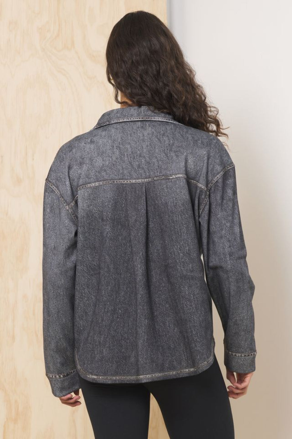 Vintage Havana | Denim Fleece Shacket