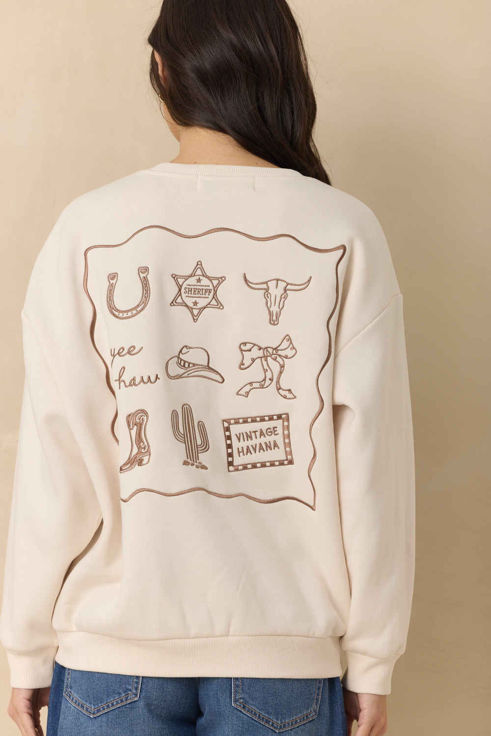 Vintage Havana | Ultra Fleece Crew with Embroidery
