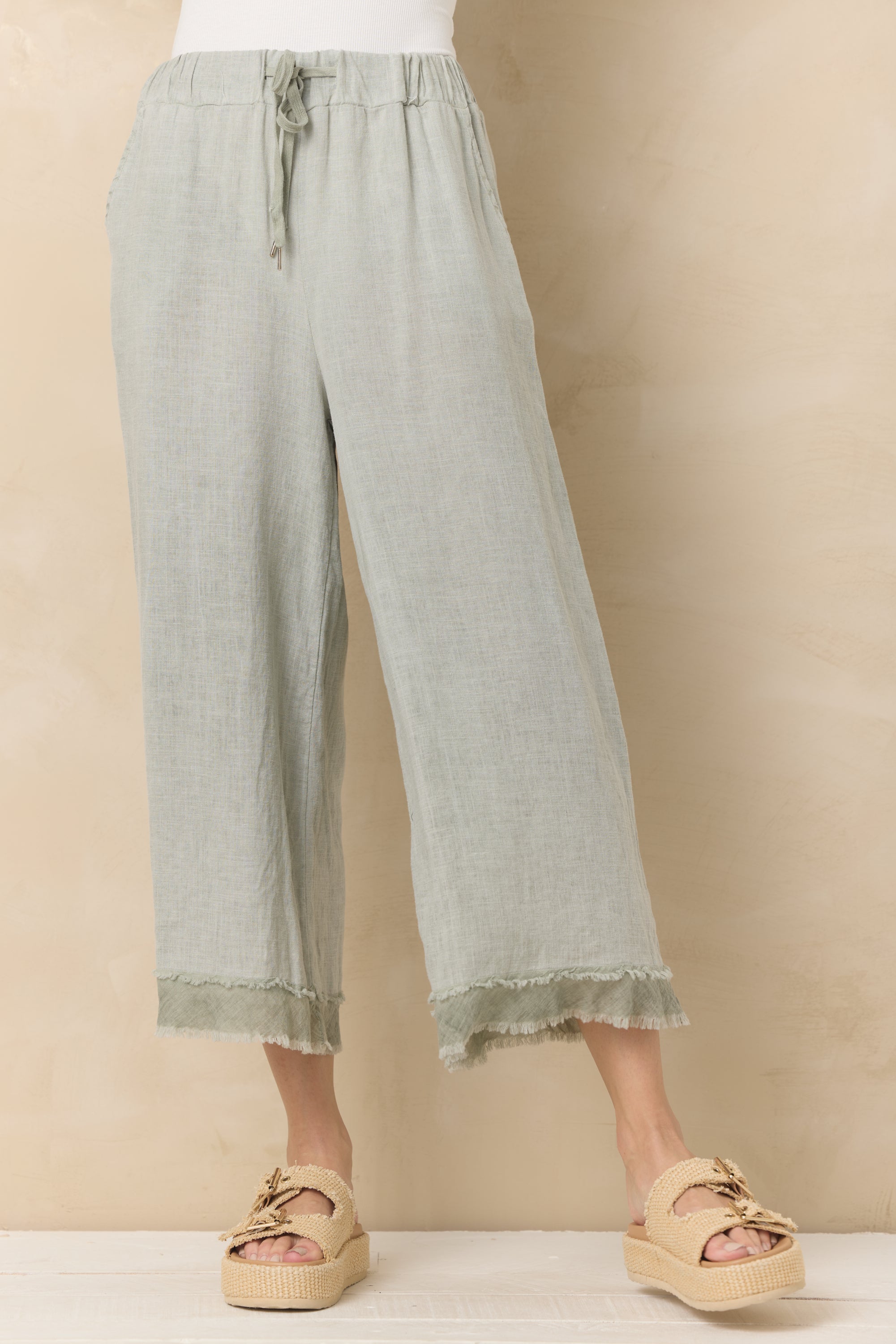 Vintage Havana | Drapey Linen Flowy Pant
