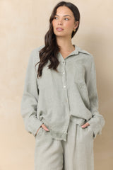 Vintage Havana | Drapey Linen Button Down