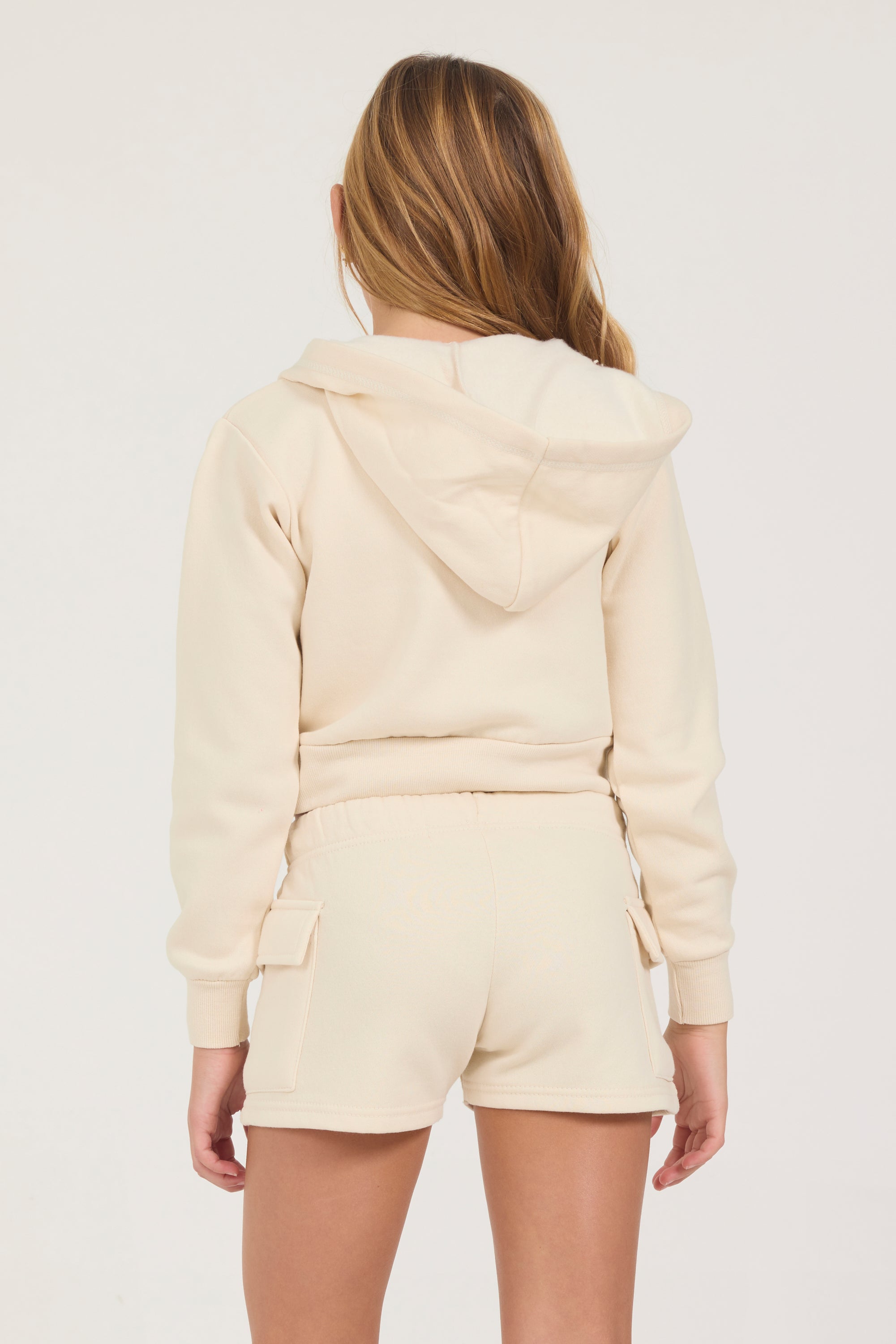 Vintage Havana | Kids Burnout Crop Zip Hoodie