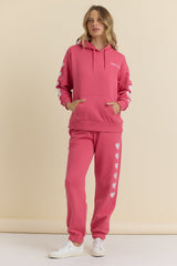 Vintage Havana | Heart Embroidered French Terry Joggers