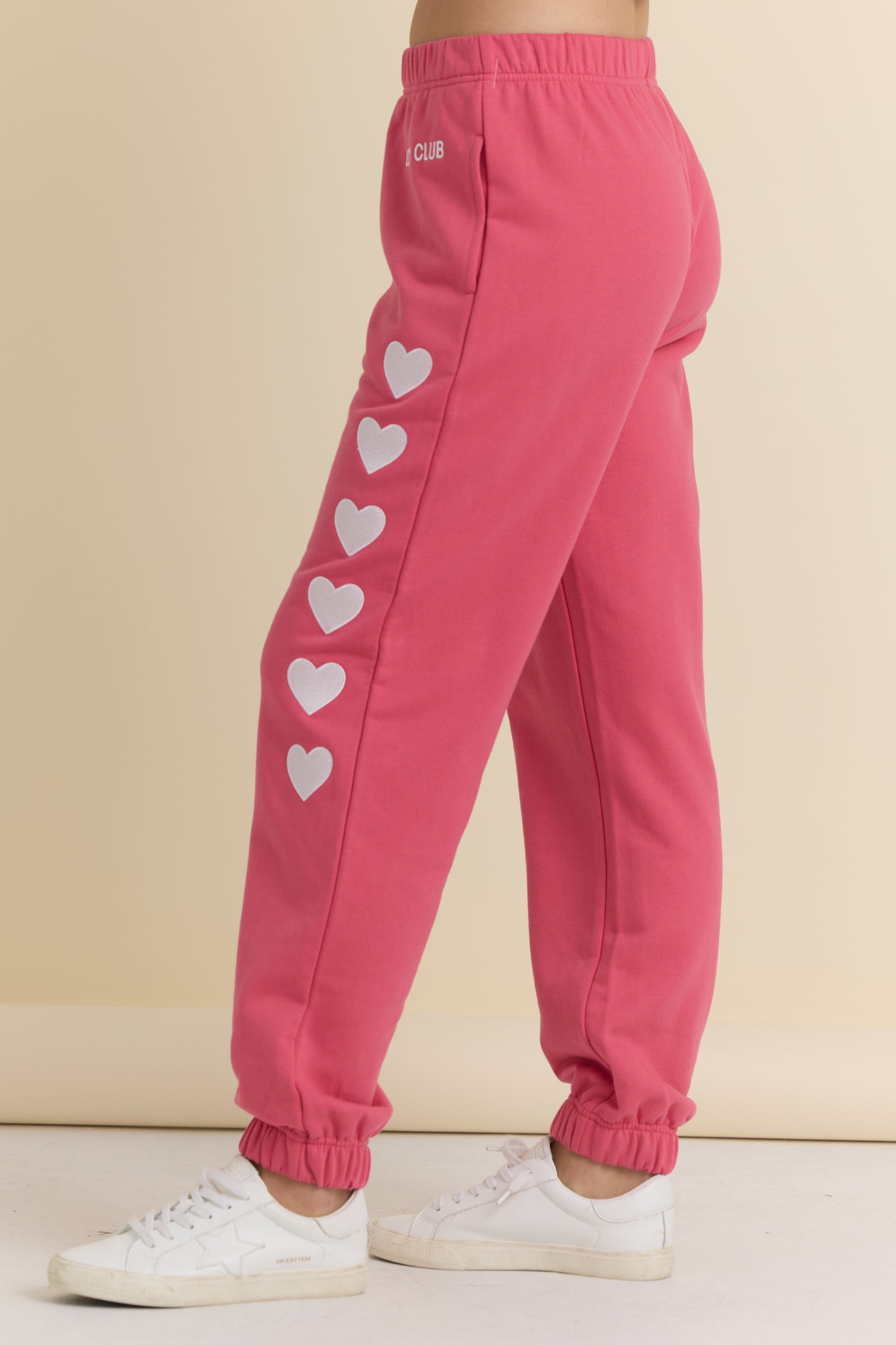 Vintage Havana | Heart Embroidered French Terry Joggers