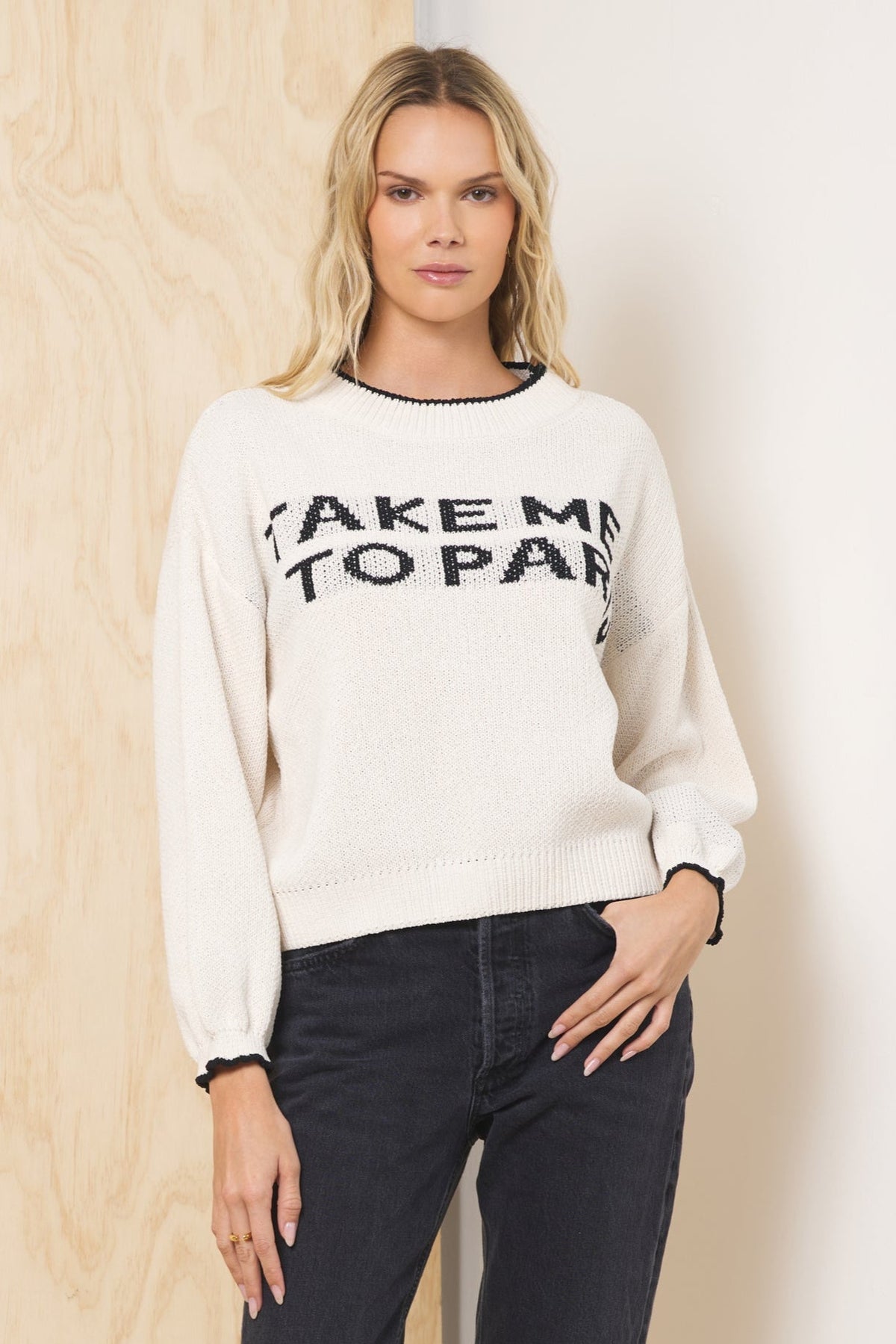 Vintage Havana | “Take Me To Paris” Jacquard Sweater