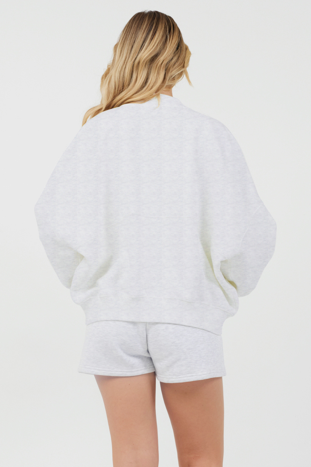 Vintage Havana | Grey Icicle Essential Fleece Zip Up Bomber