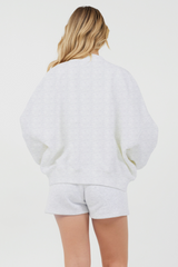 Vintage Havana | Grey Icicle Essential Fleece Zip Up Bomber