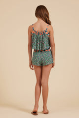 Vintage Havana | Teal Dual Floral Flowy Tank