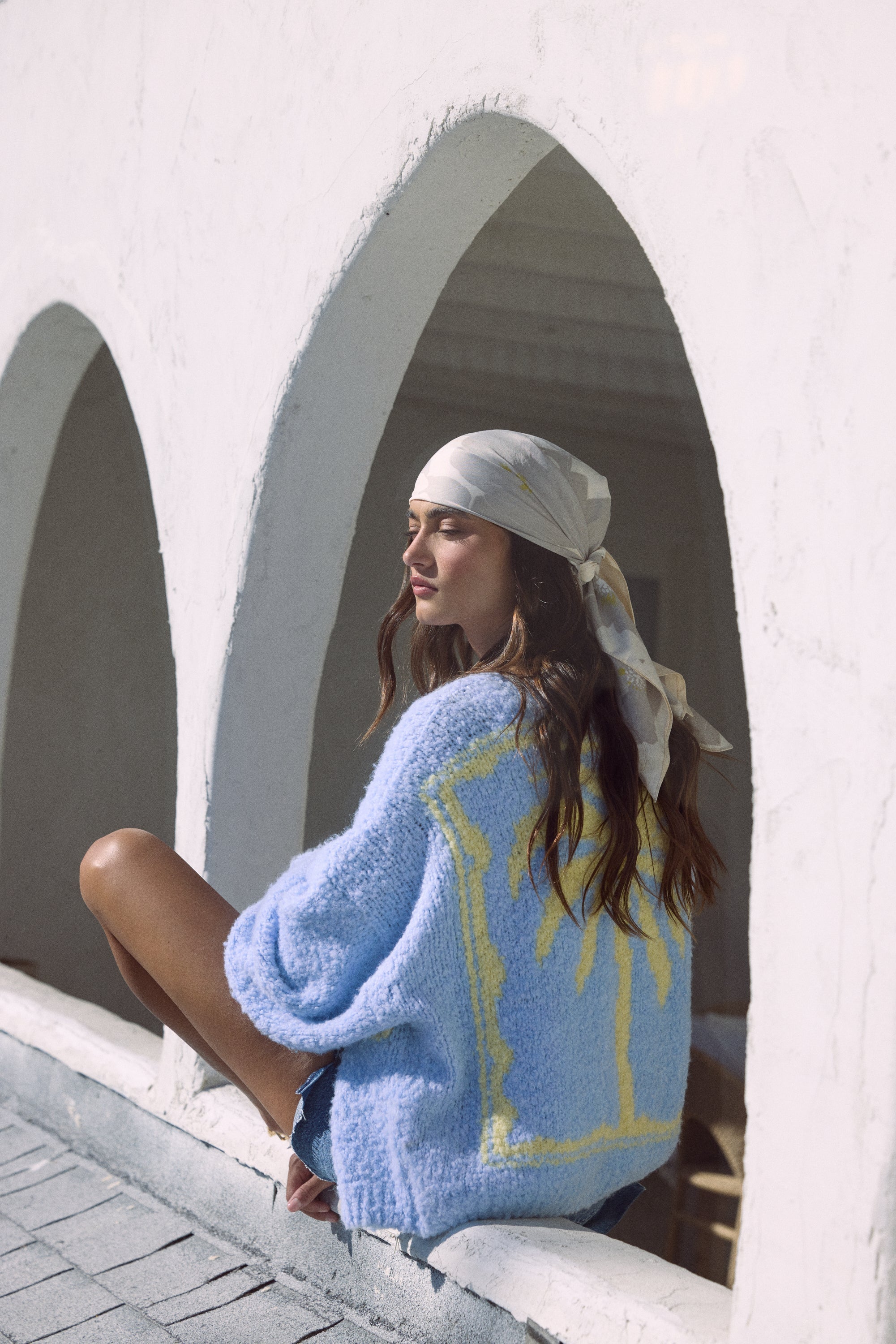 Vintage Havana | Jacquard Palm Tree Cardigan