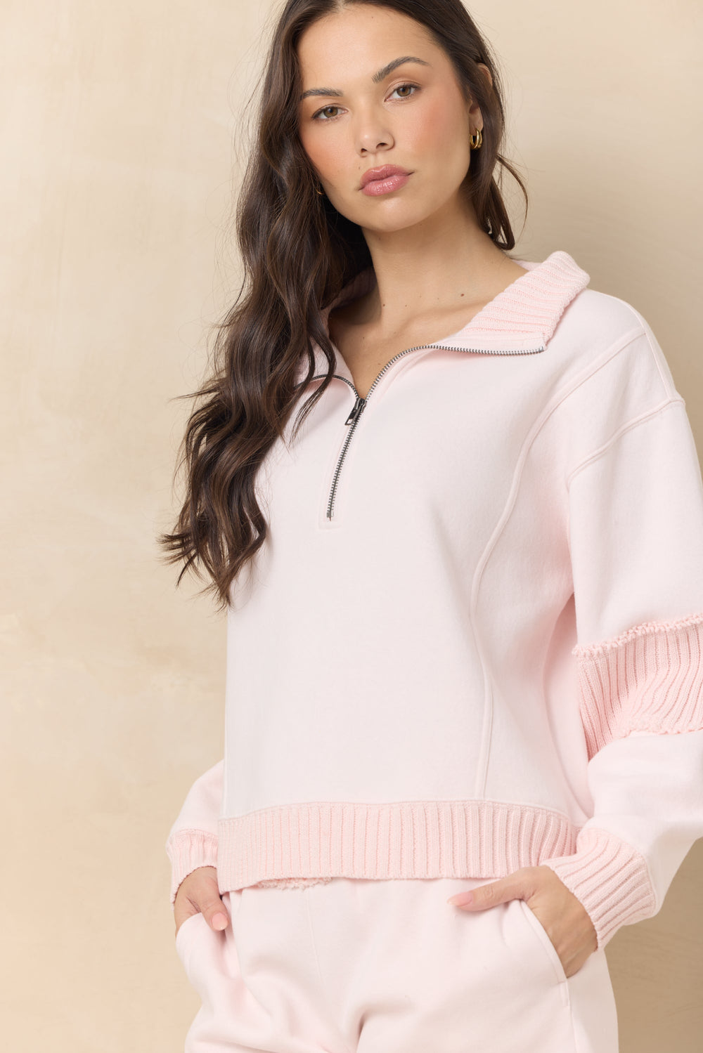 Vintage Havana | Vintage Fleece Quarter Zip with Rib