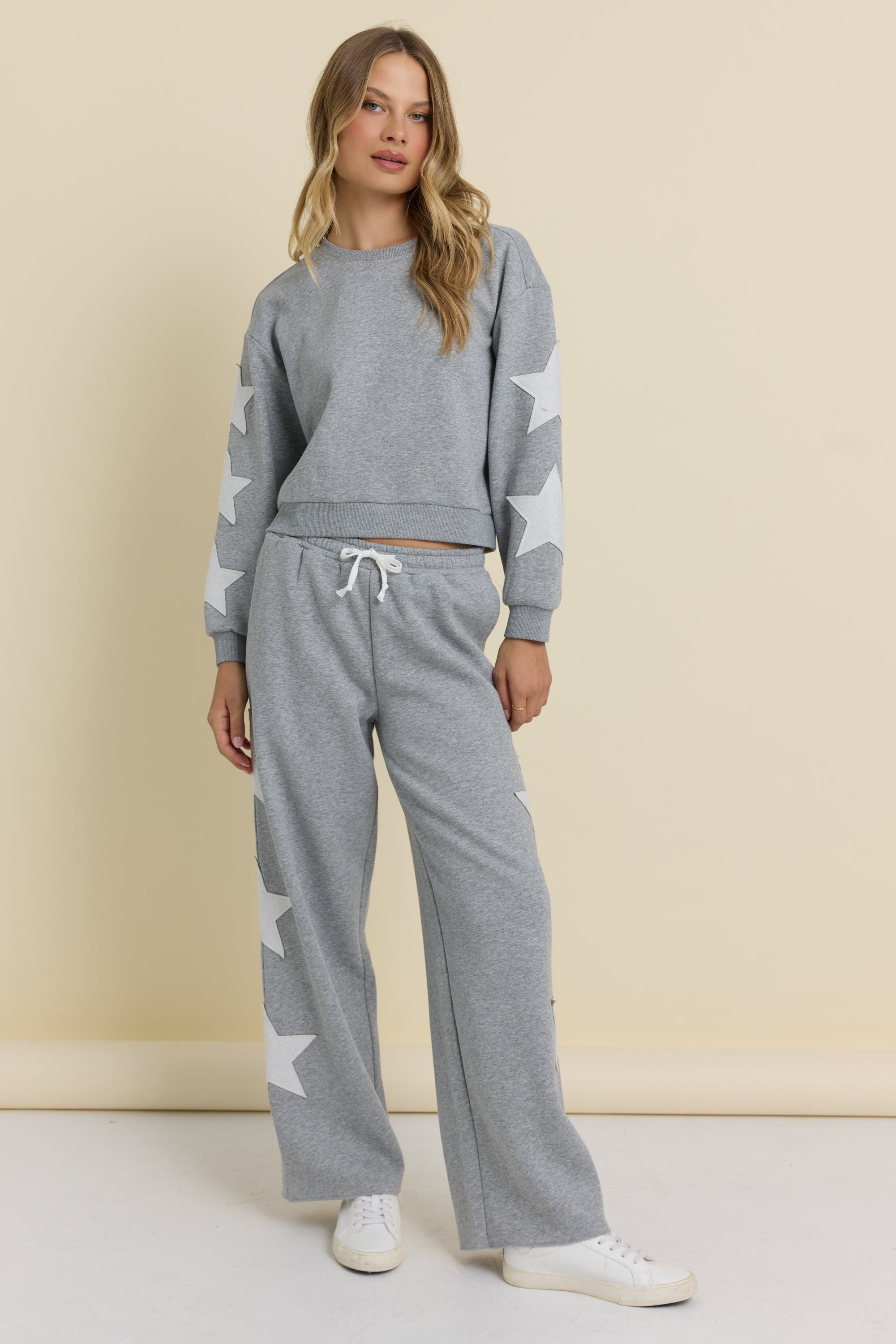 Vintage Havana | Reverse Terry Crew with Star Applique