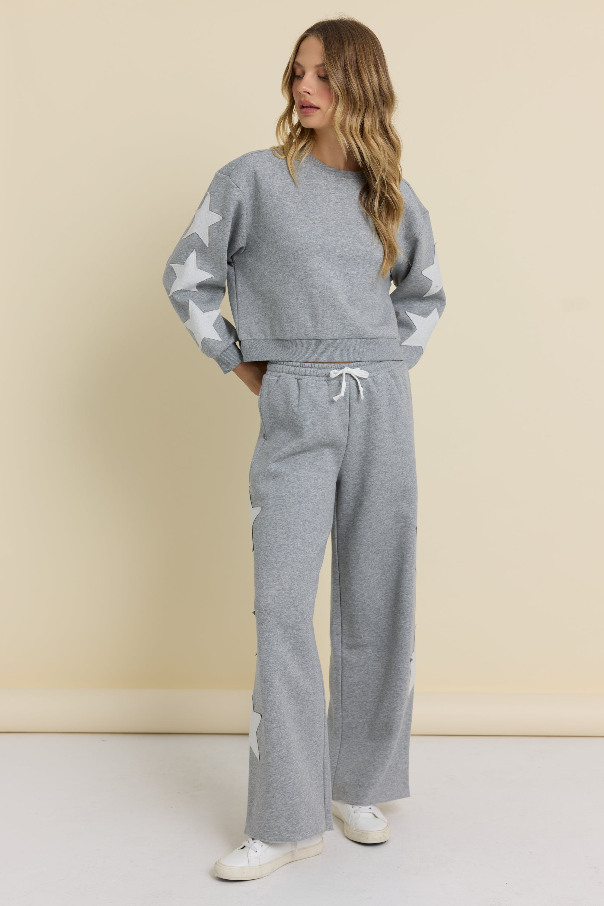 Vintage Havana | Reverse Terry Crew with Star Applique