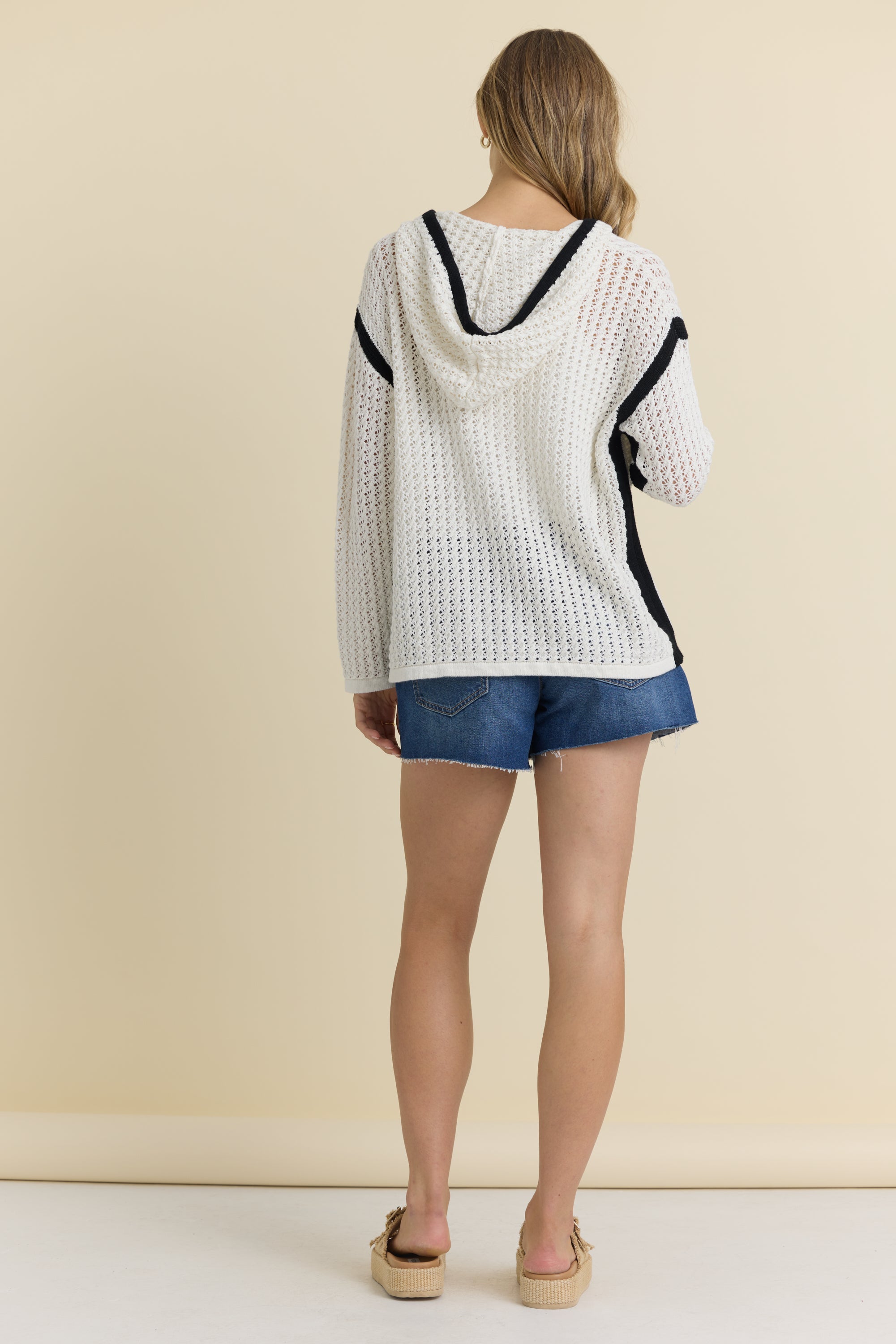 Vintage Havana | Contrast Crochet Hoodie
