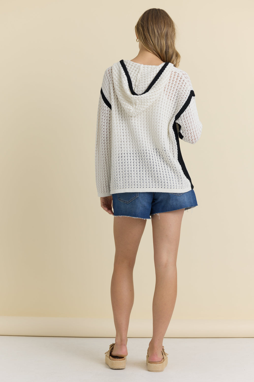 Vintage Havana | Contrast Crochet Hoodie