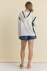 Vintage Havana | Contrast Crochet Hoodie
