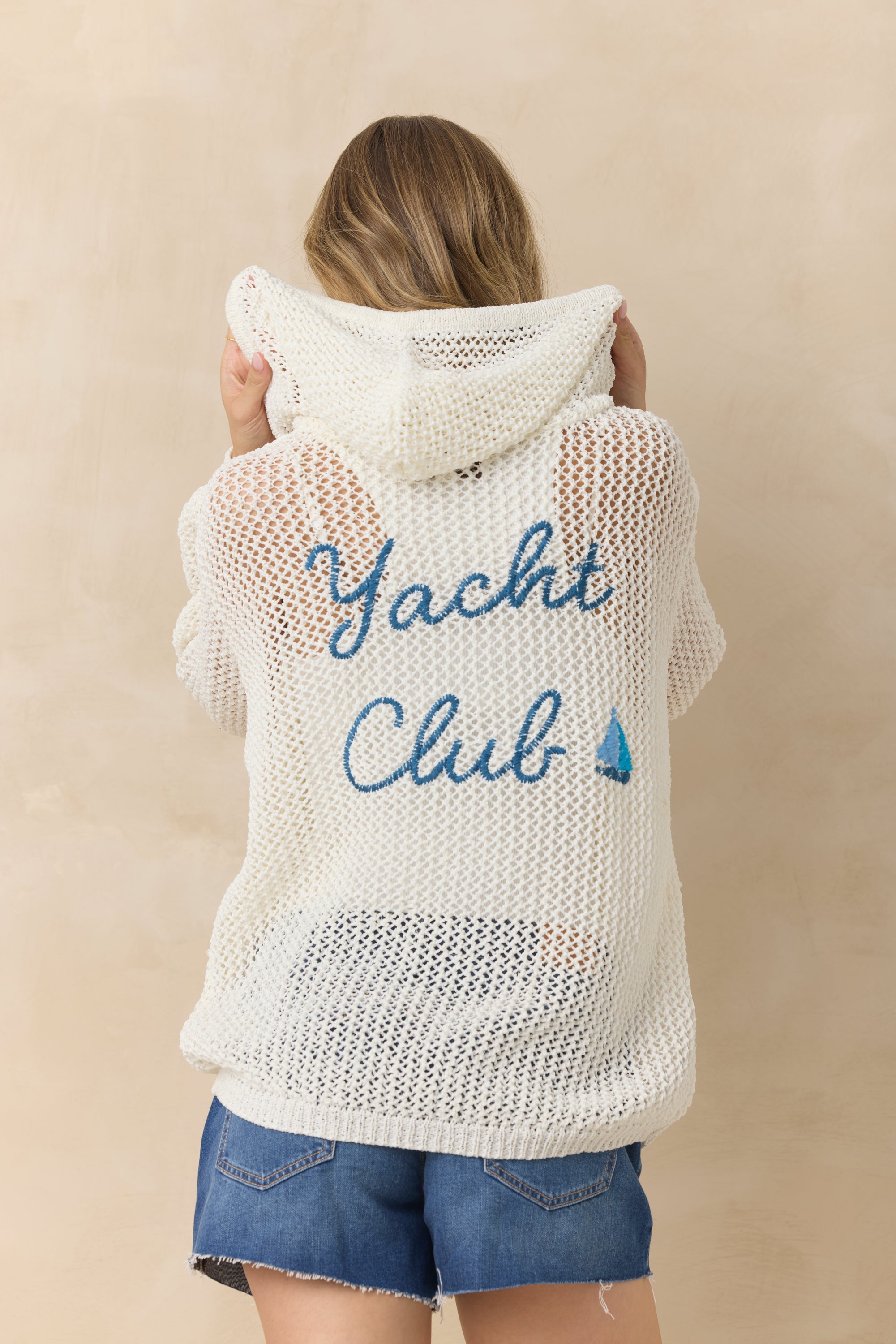 Vintage Havana | Hoodie Beach Sweater with Embroidery