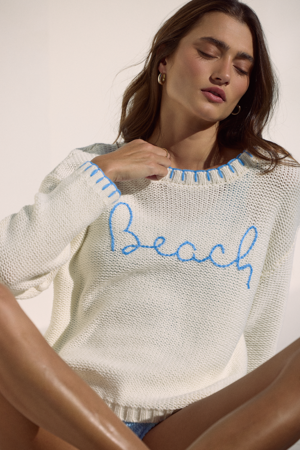 Vintage Havana | Beach Sweater with Whip Stitch