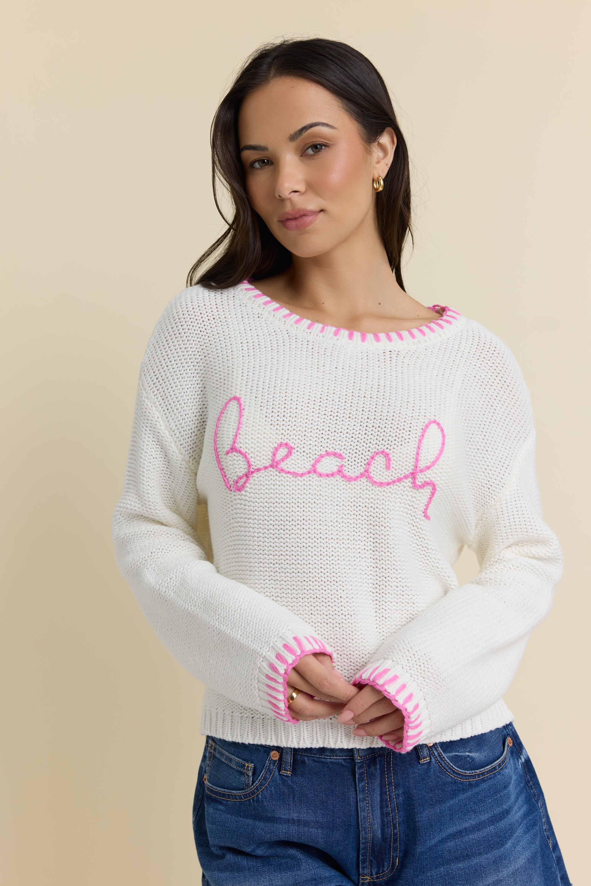 Vintage Havana | Beach Sweater with Whip Stitch