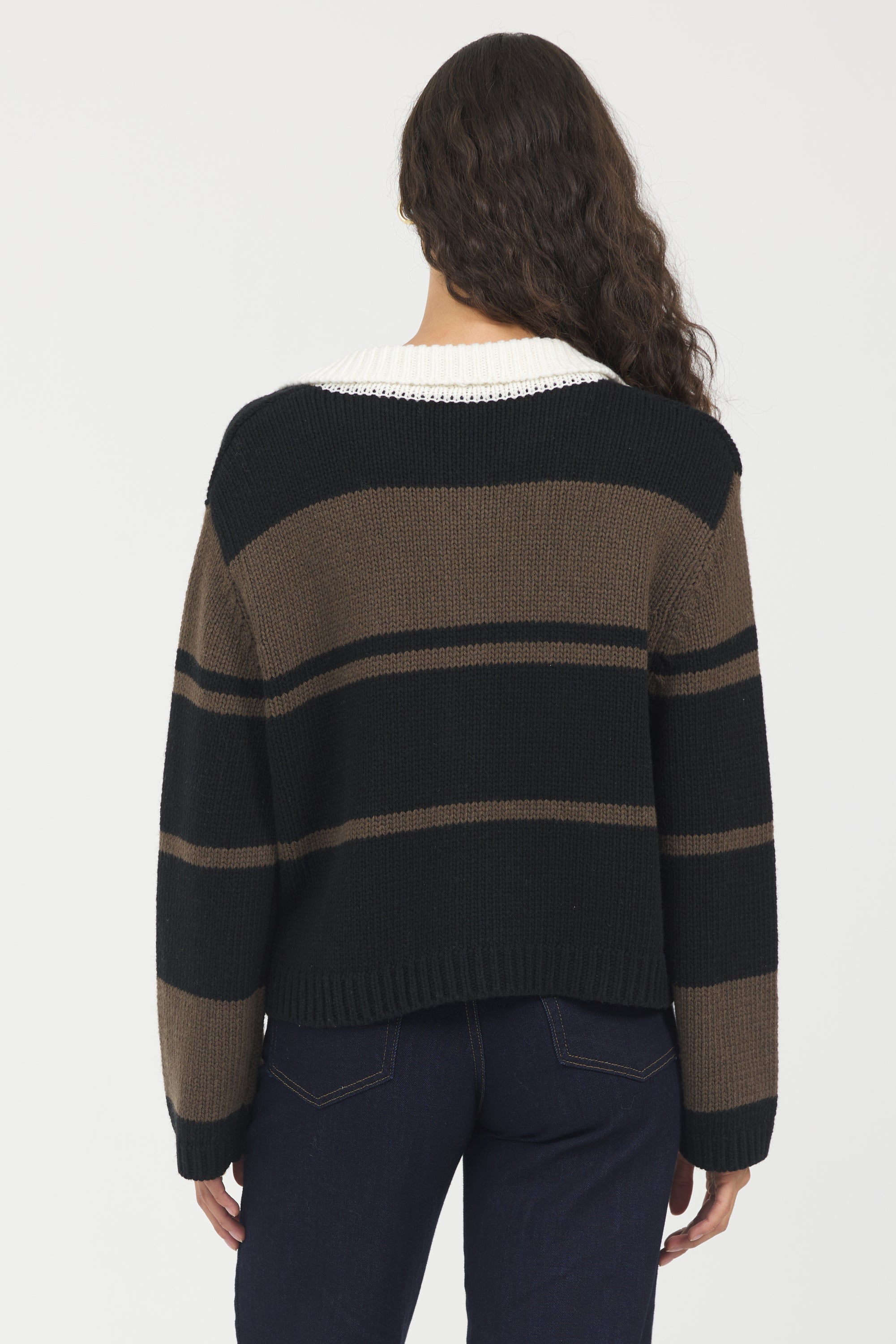 Vintage Havana | Woodland Stripe Collared Sweater