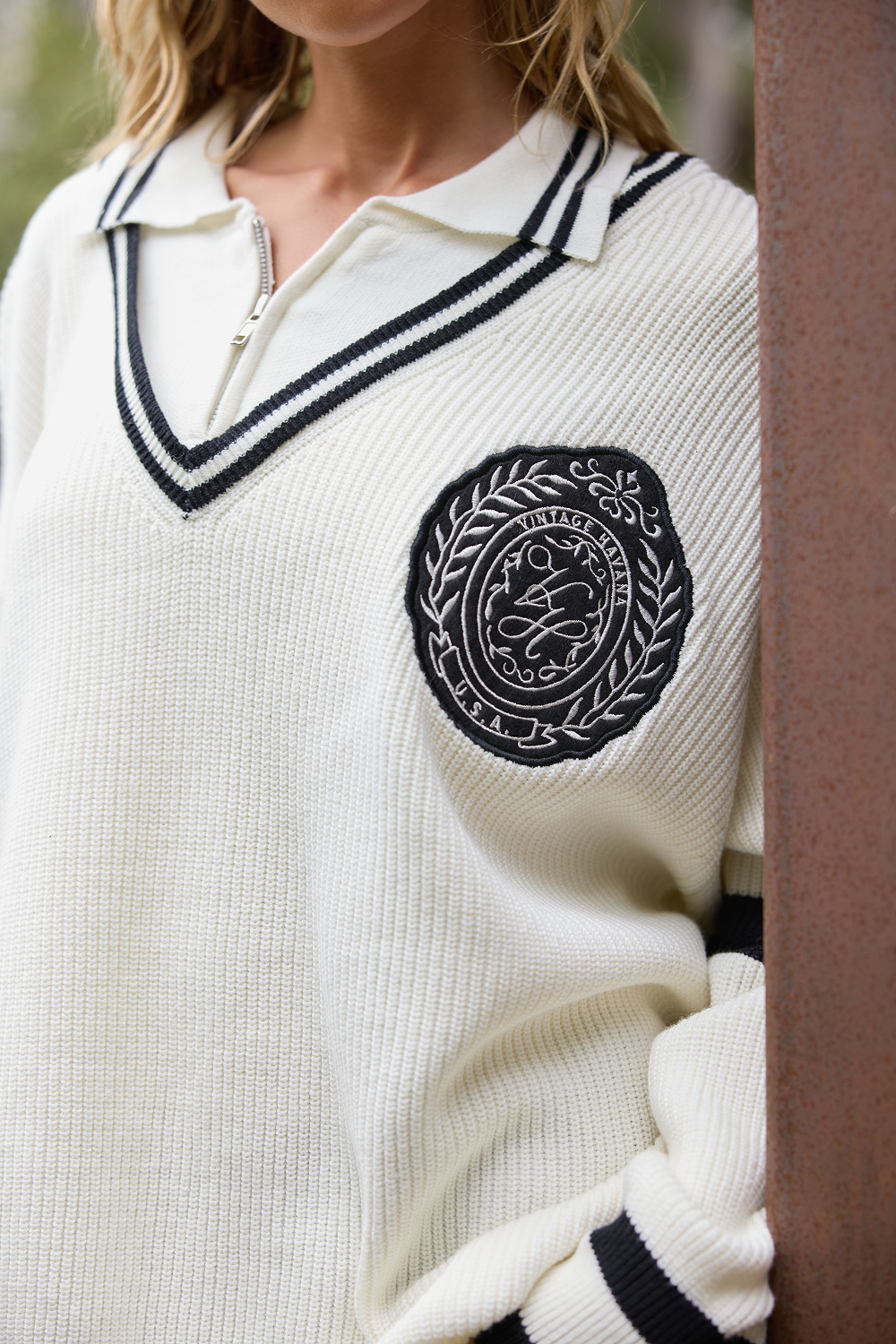 Vintage Havana | Polo Quarter Zip Sweater