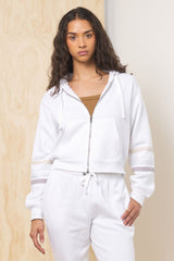 Vintage Havana | Stripe Burnout Fleece Zip-Up