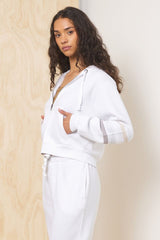 Vintage Havana | Stripe Burnout Fleece Zip-Up