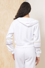 Vintage Havana | Stripe Burnout Fleece Zip-Up