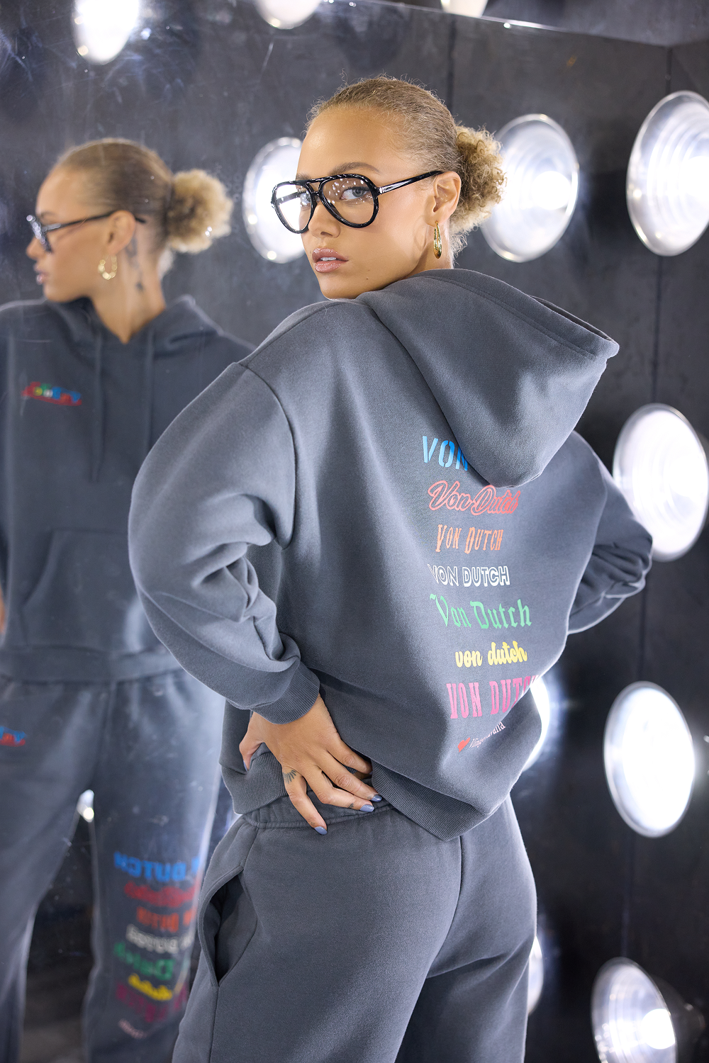 Vintage Havana | Von Dutch Hoodie with Multi Print