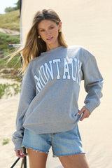 Vintage Havana | "Montauk" Heather Grey Surf Wash Crewneck