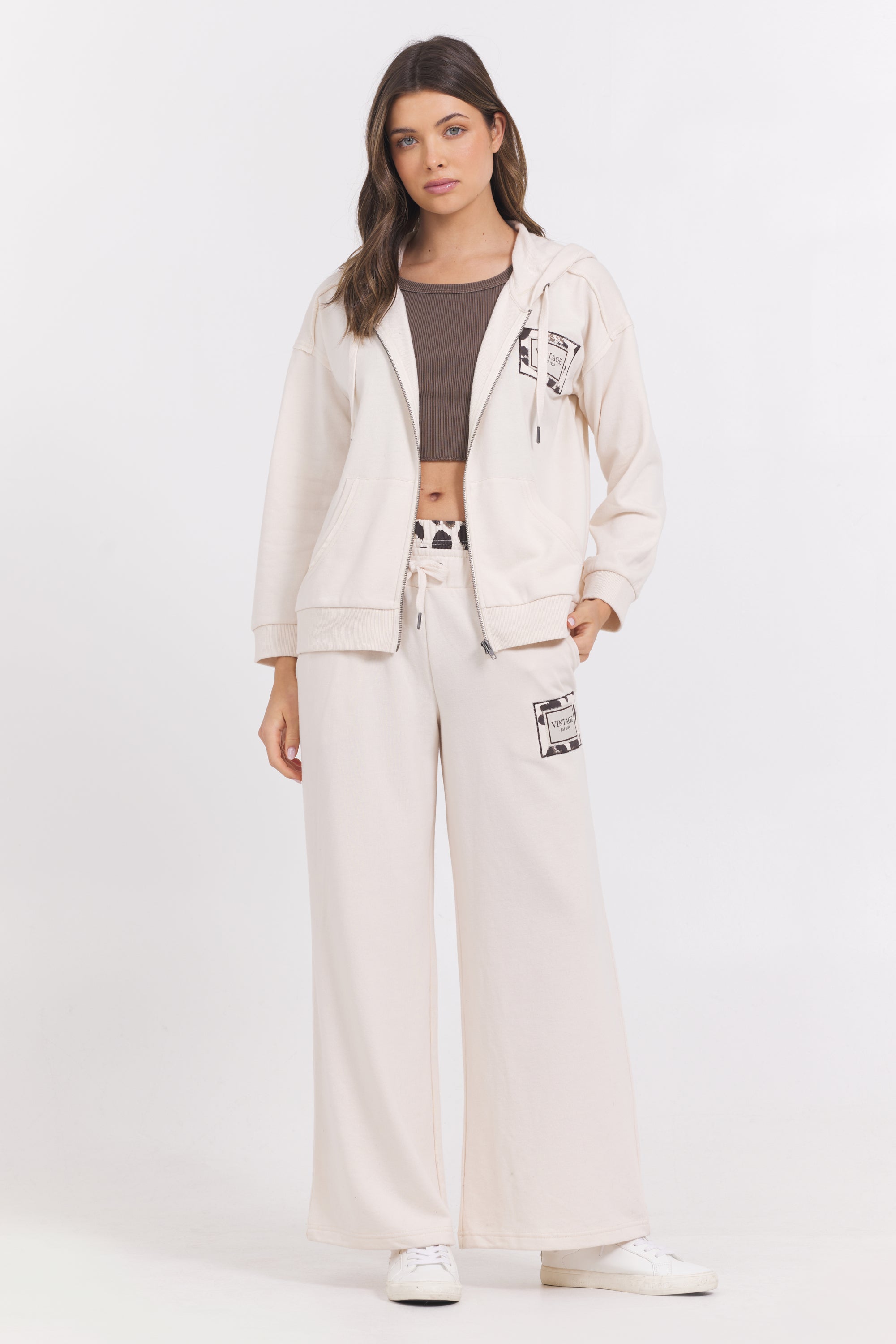 Vintage Havana | Suede Terry Zip Up