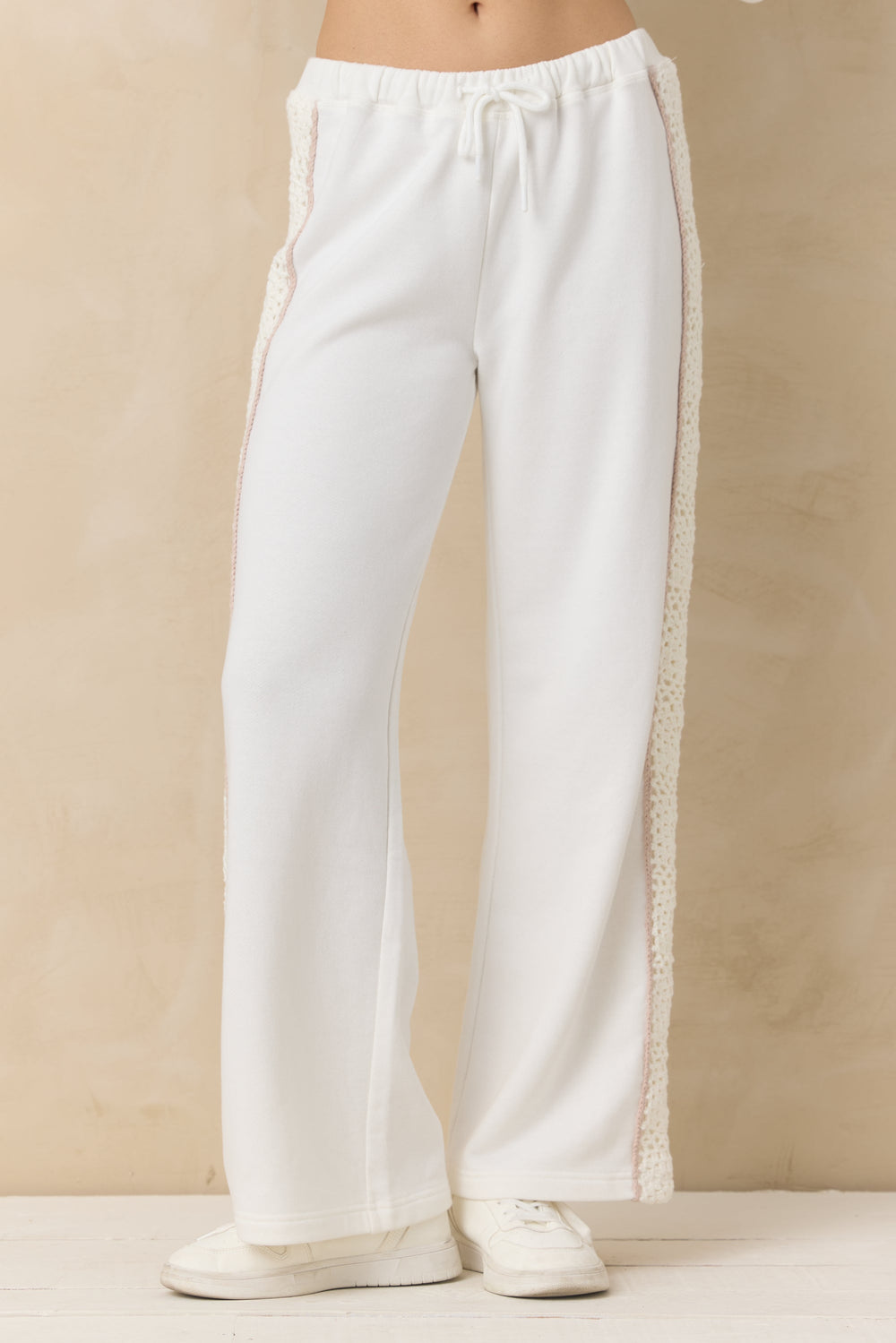 Vintage Havana | French Terry Pant with Square Crochet Insert