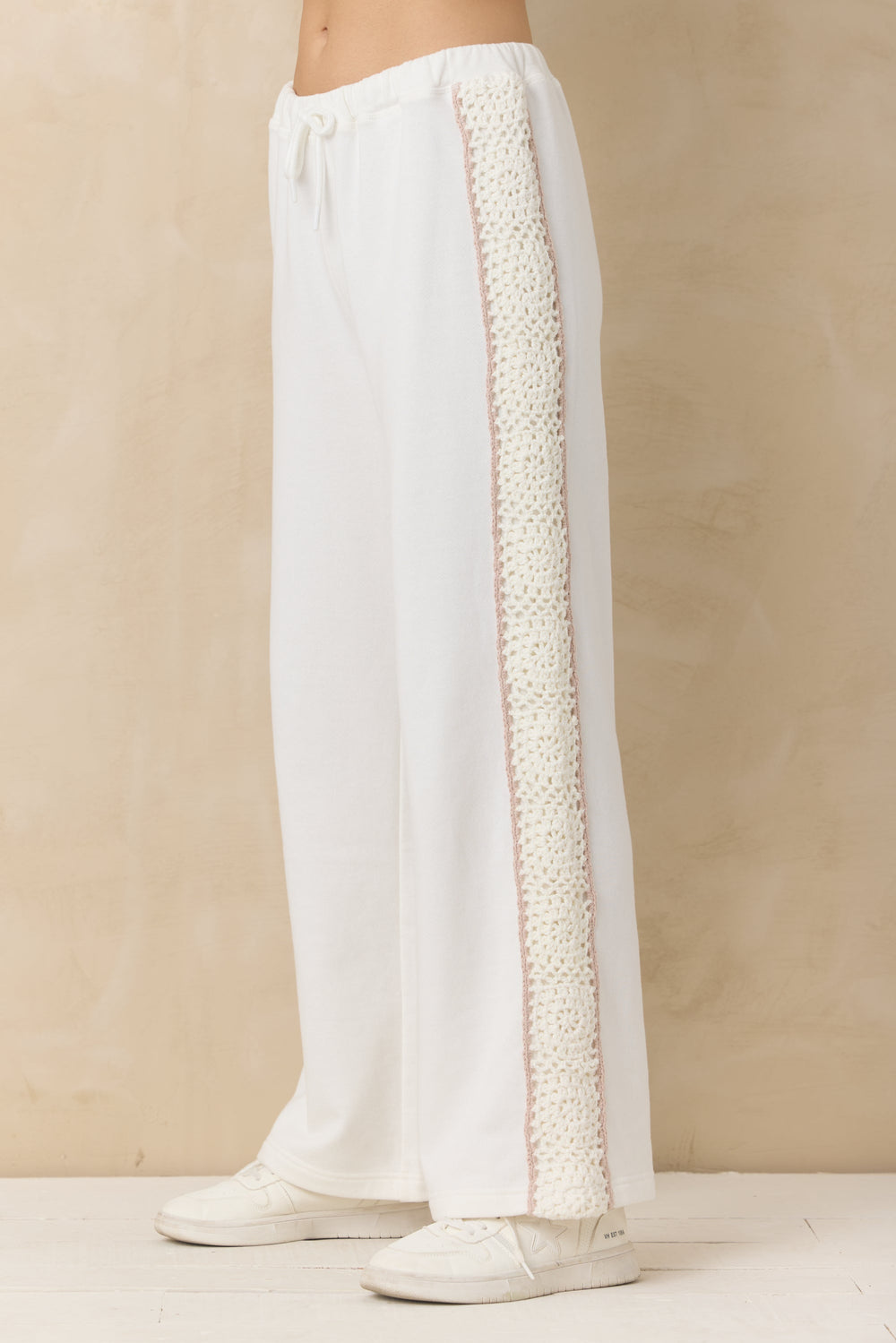 Vintage Havana | French Terry Pant with Square Crochet Insert