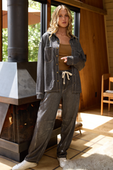 Vintage Havana | Denim Fleece 2-Piece Set