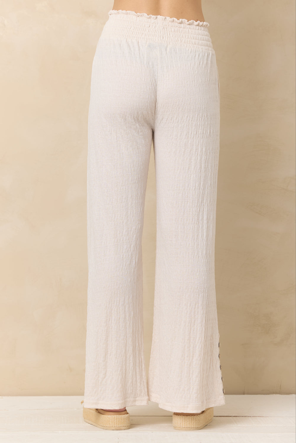 Vintage Havana | Crinkle Knit Wide Leg Pants