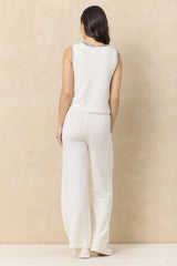 Vintage Havana | Knit Pants with Whipstitch